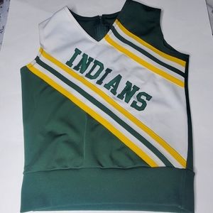 Vintage Cheerleading Top Green Indians XS